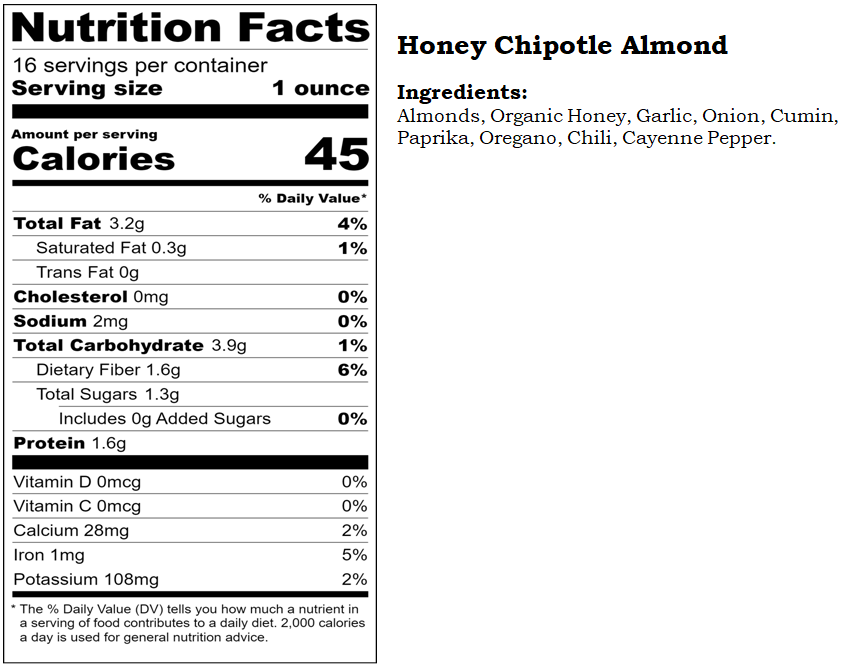 Honey Chipotle Almond - 1lbs