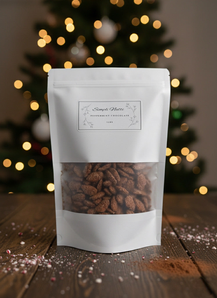 Peppermint Chocolate Almonds - 1lbs